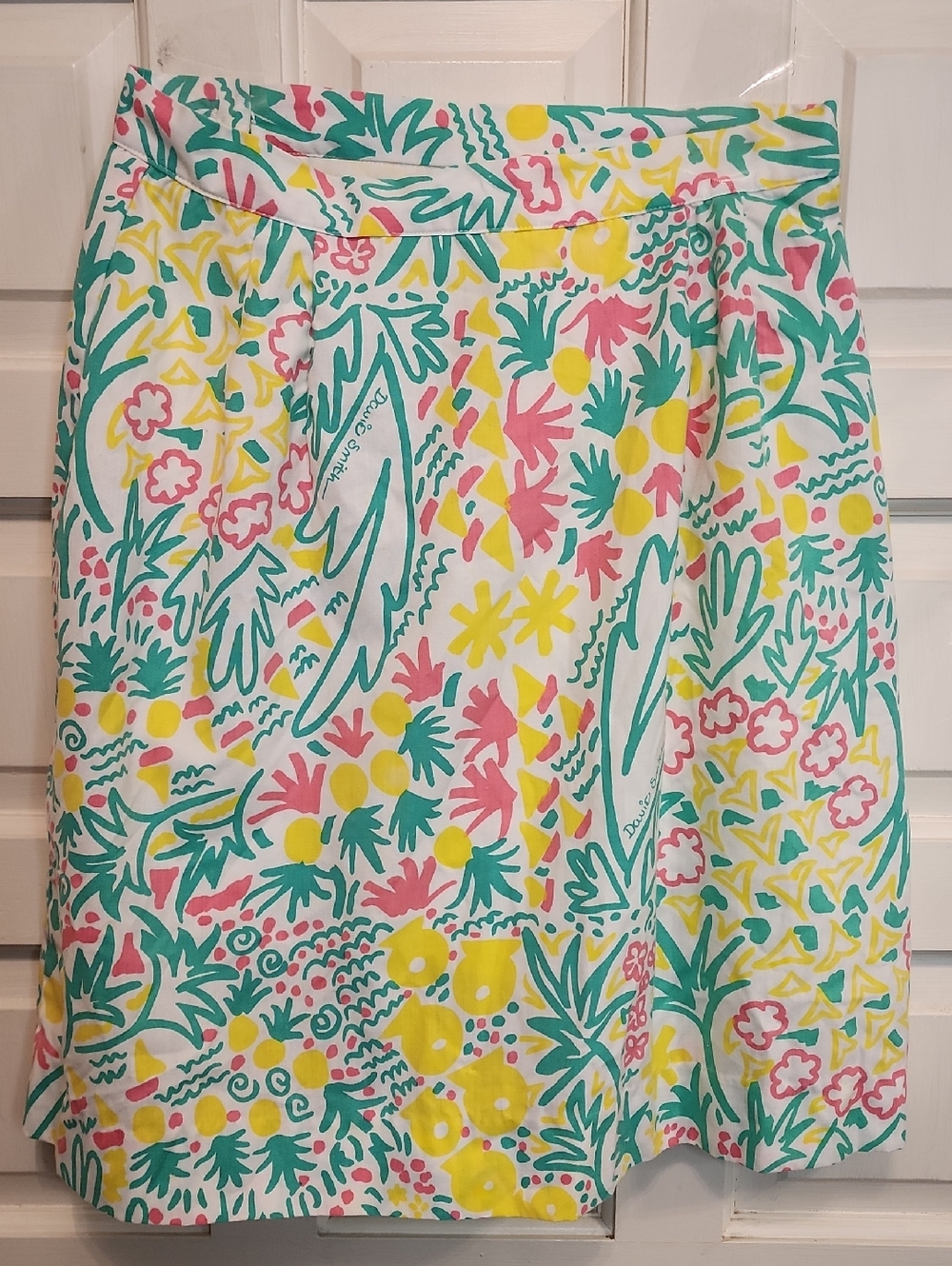 Women's Floral Print A-Line Golf Skirt Culottes 80's Vintage W/ Pocket